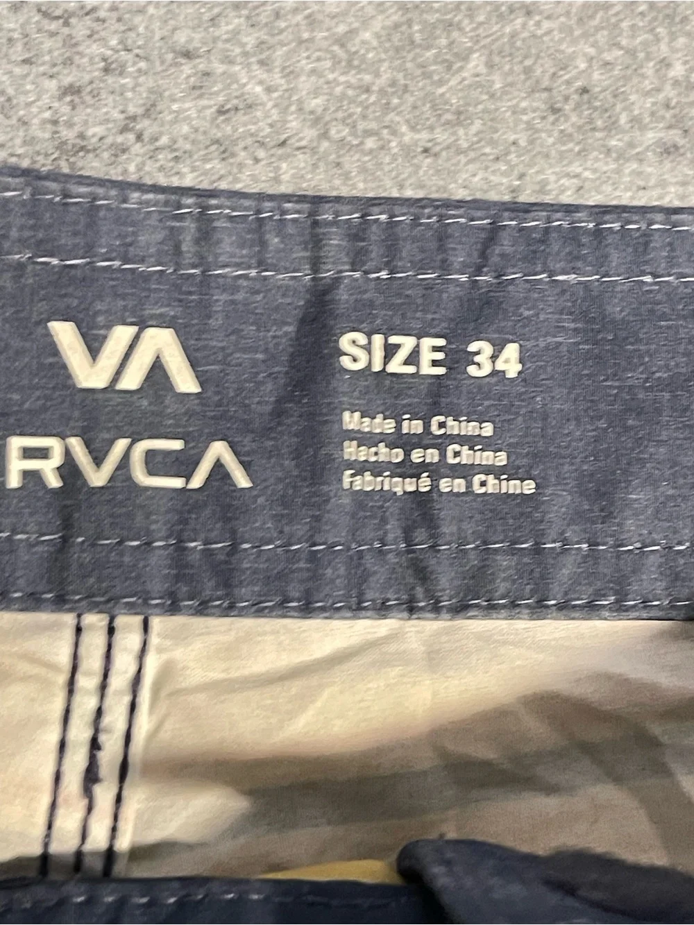 RVCA Men’s‎ Yellow and Gray Striped Boardshorts